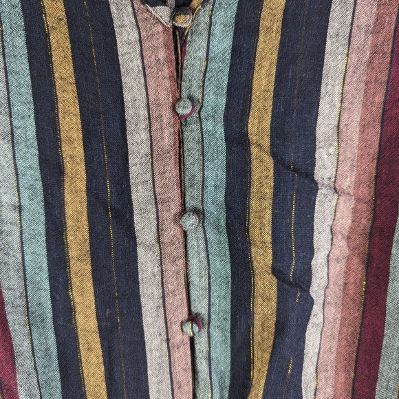 Rails Beaux Varadero Stripe Linen Blend Long Sleeve Blouse Medium - Picture 10 of 16